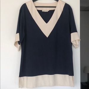 Tory Burch 100% Silk Navy Tunic